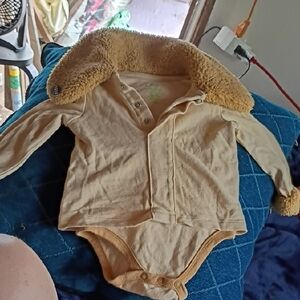 Disney Cozy Tan Bodysuit with Fleece Collar